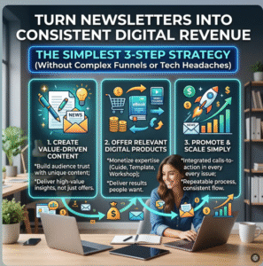 The Simplest 3-Step Strategy to Turn Newsletters into Consistent Digital Revenue—Without Complex Funnels or Tech Headaches.